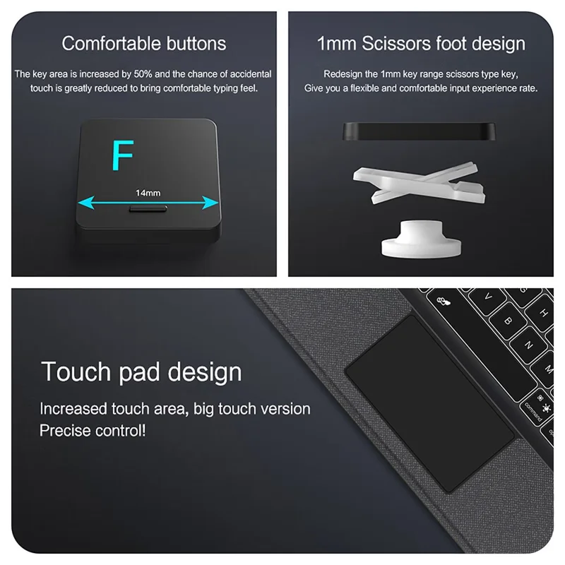 Voor Oppo Pad 6 Leren Hoes + Bluetooth-compatibele Toetsenbord met Achtergrondverlichting Trackpad