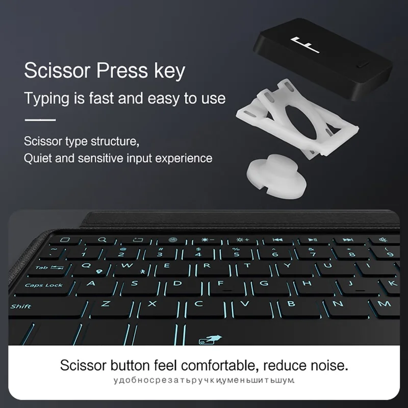 Voor Oppo Pad 6 Leren Hoes + Bluetooth-compatibele Toetsenbord met Achtergrondverlichting Trackpad