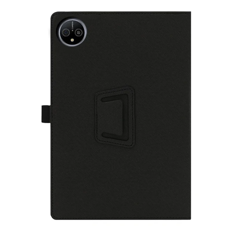 For Ulefone Tab A11 Case Stand PU Leather Tablet Cover Built-in Hand Strap - Black