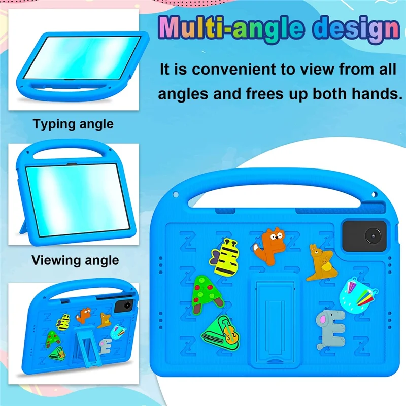 Coque de protection pour tablette Lenovo Idea Tab Plus en EVA + PC avec sangle d'épaule - Bleu