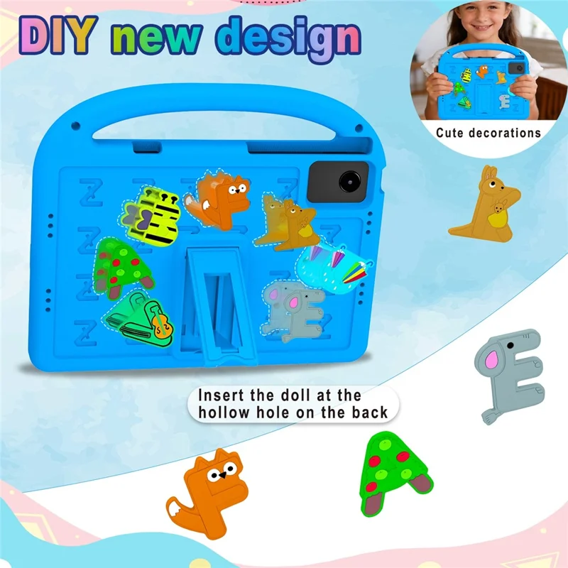 Coque de protection pour tablette Lenovo Idea Tab Plus en EVA + PC avec sangle d'épaule - Bleu