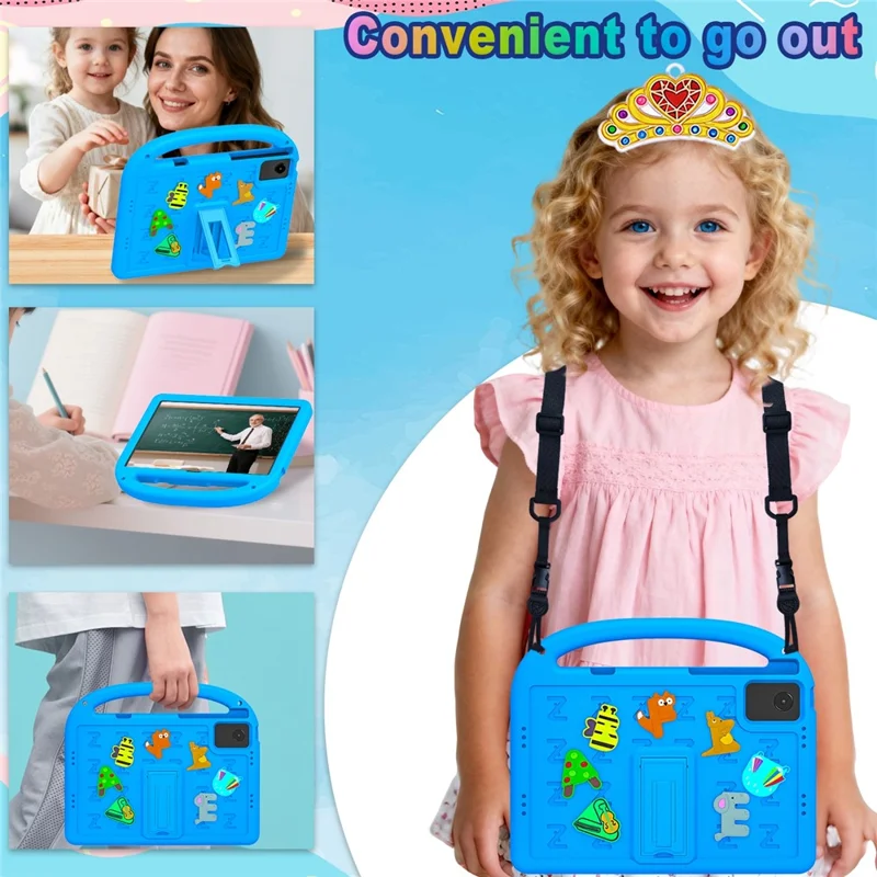 Coque de protection pour tablette Lenovo Idea Tab Plus en EVA + PC avec sangle d'épaule - Bleu