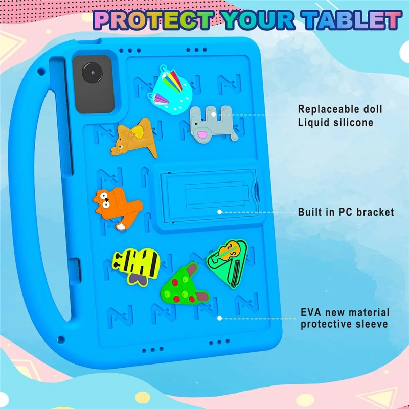 Coque de protection pour tablette Lenovo Idea Tab Plus en EVA + PC avec sangle d'épaule - Bleu