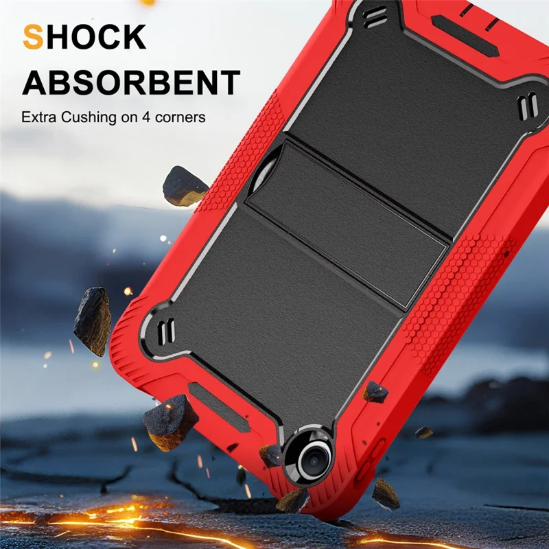 For Xiaomi Redmi Pad 2 SE / Pad 2 9.7 Case Kickstand Silicone + PC Impact Protective Tablet Cover - Red