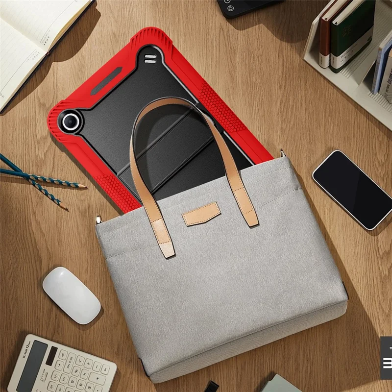 For Xiaomi Redmi Pad 2 SE / Pad 2 9.7 Case Kickstand Silicone + PC Impact Protective Tablet Cover - Red