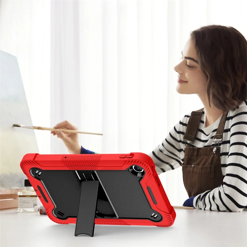 For Xiaomi Redmi Pad 2 SE / Pad 2 9.7 Case Kickstand Silicone + PC Impact Protective Tablet Cover - Red