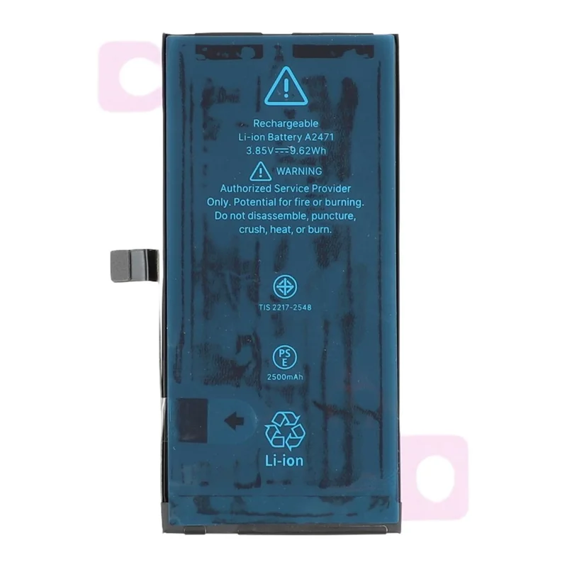 Batería para iPhone 12 mini + Adhesivo para Batería, Pieza de Repuesto 2520 mAh, Alta Capacidad, Compatible con las Últimas Pruebas del Sistema (Sin Logotipo)