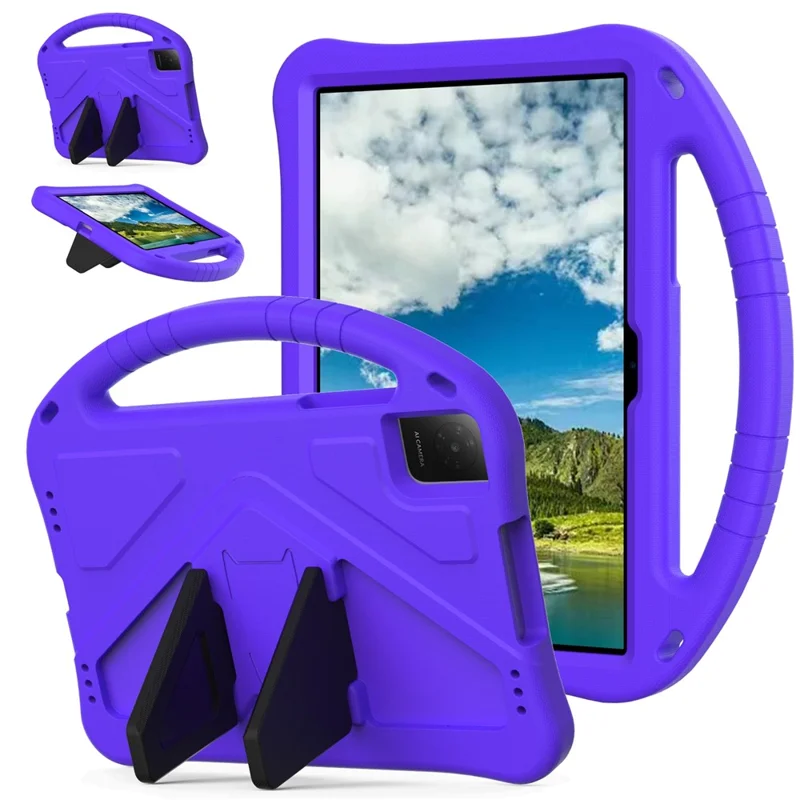 For TCL Tab 10L Gen 4  /  10L Gen3  /  10L Gen2 Case EVA Tablet Cover with Handle Kickstand Children Friendly - Purple