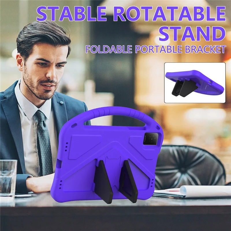 For TCL Tab 10L Gen 4  /  10L Gen3  /  10L Gen2 Case EVA Tablet Cover with Handle Kickstand Children Friendly - Purple
