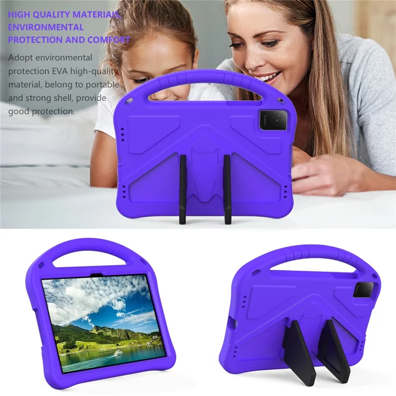 For TCL Tab 10L Gen 4  /  10L Gen3  /  10L Gen2 Case EVA Tablet Cover with Handle Kickstand Children Friendly - Purple