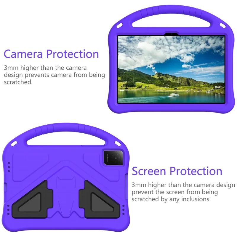 For TCL Tab 10L Gen 4  /  10L Gen3  /  10L Gen2 Case EVA Tablet Cover with Handle Kickstand Children Friendly - Purple