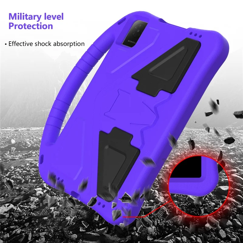 For TCL Tab 10L Gen 4  /  10L Gen3  /  10L Gen2 Case EVA Tablet Cover with Handle Kickstand Children Friendly - Purple