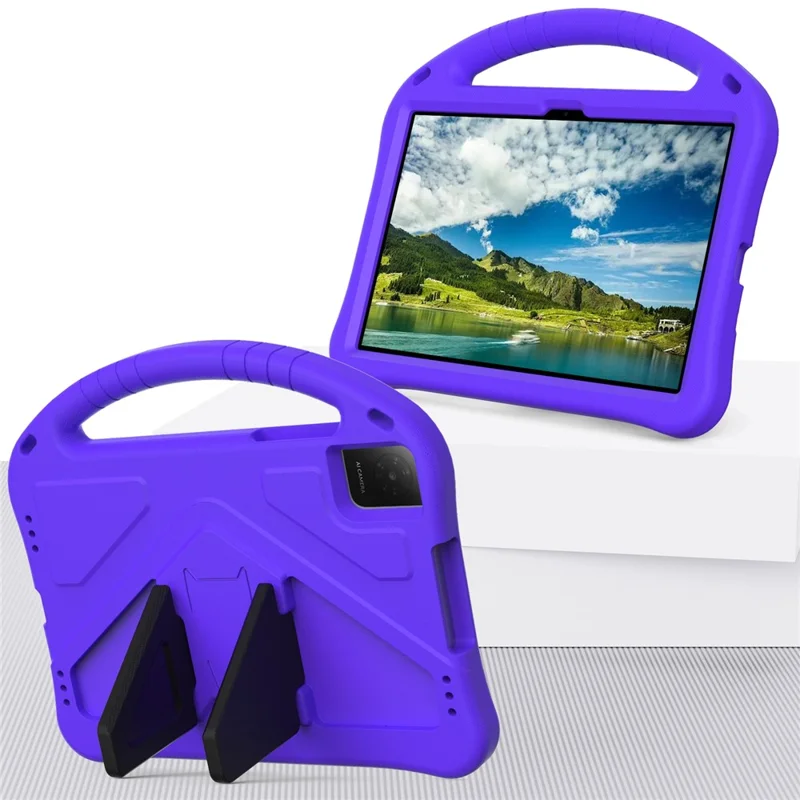 For TCL Tab 10L Gen 4  /  10L Gen3  /  10L Gen2 Case EVA Tablet Cover with Handle Kickstand Children Friendly - Purple