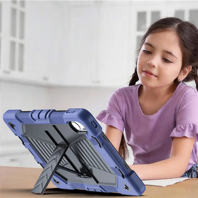 For Xiaomi Redmi Pad 2 Pro Tablet Case with Kickstand PC + Silicone Shockproof Protective Cover - Navy Blue+Black