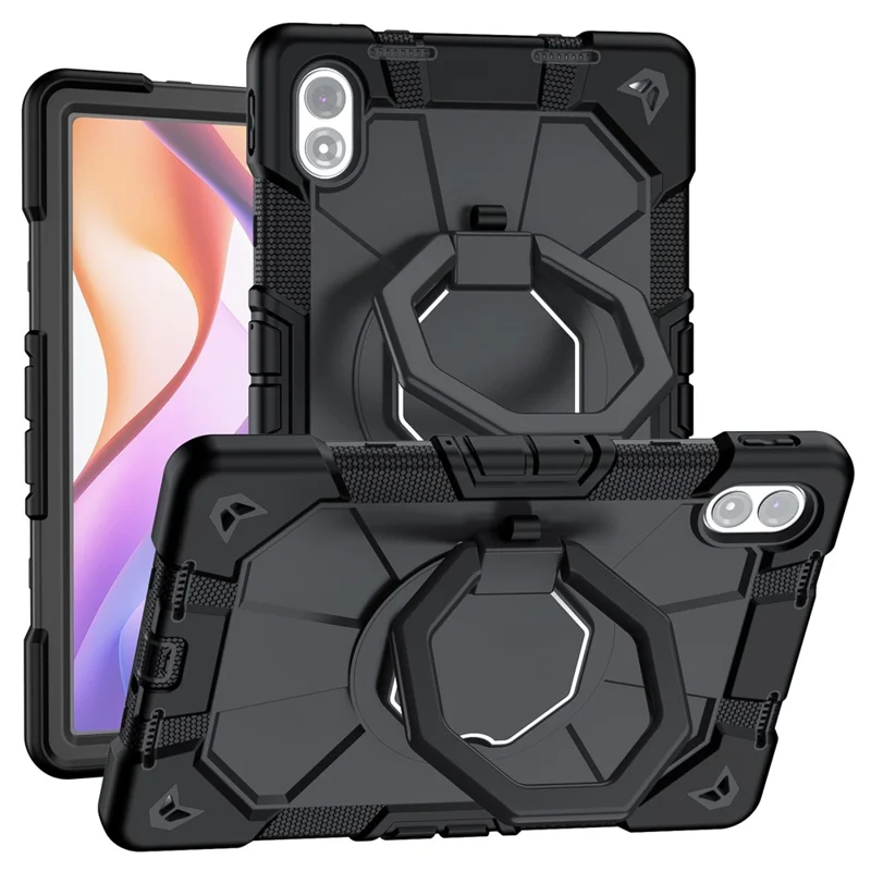 Чехол для Xiaomi Redmi Pad 2 Pro с ручкой и подставкой, чехол для планшета из поликарбоната и силикона — полностью черный