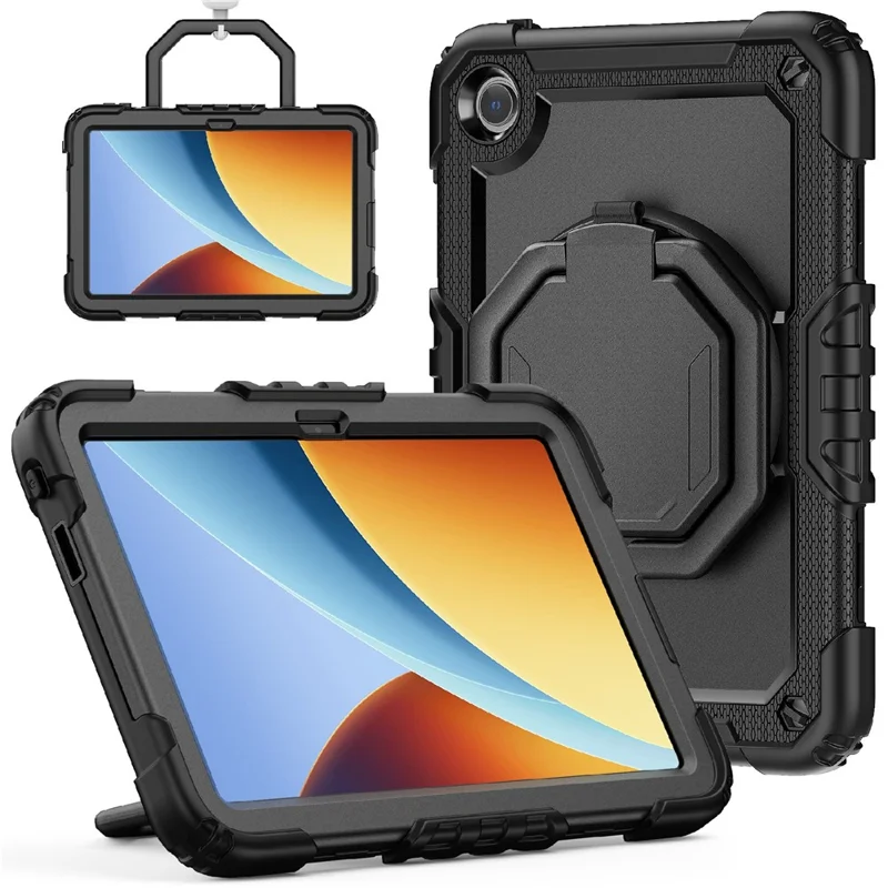 For Xiaomi Redmi Pad 2 9.7 Case Ring Kickstand PC + Silicone Shockproof Tablet Cover - Black