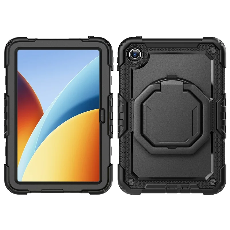For Xiaomi Redmi Pad 2 9.7 Case Ring Kickstand PC + Silicone Shockproof Tablet Cover - Black
