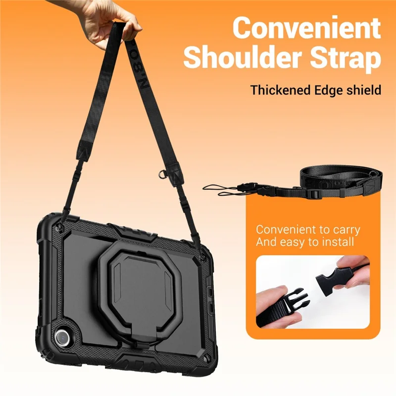 For Xiaomi Redmi Pad 2 9.7 Case Ring Kickstand PC + Silicone Shockproof Tablet Cover - Black