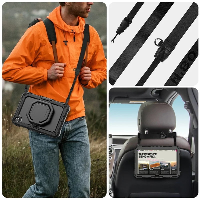 For Xiaomi Redmi Pad 2 9.7 Case Ring Kickstand PC + Silicone Shockproof Tablet Cover - Black