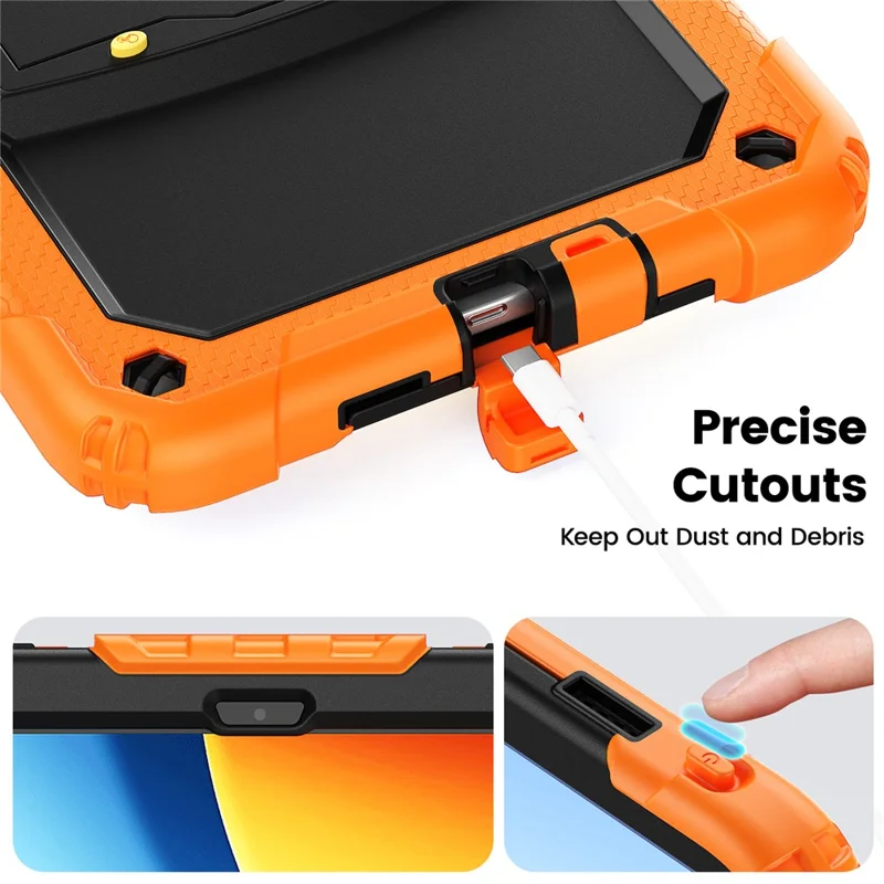 For Xiaomi Redmi Pad 2 9.7 Case with Shoulder Strap Kickstand PC + Silicone Shockproof Tablet Cover - Orange