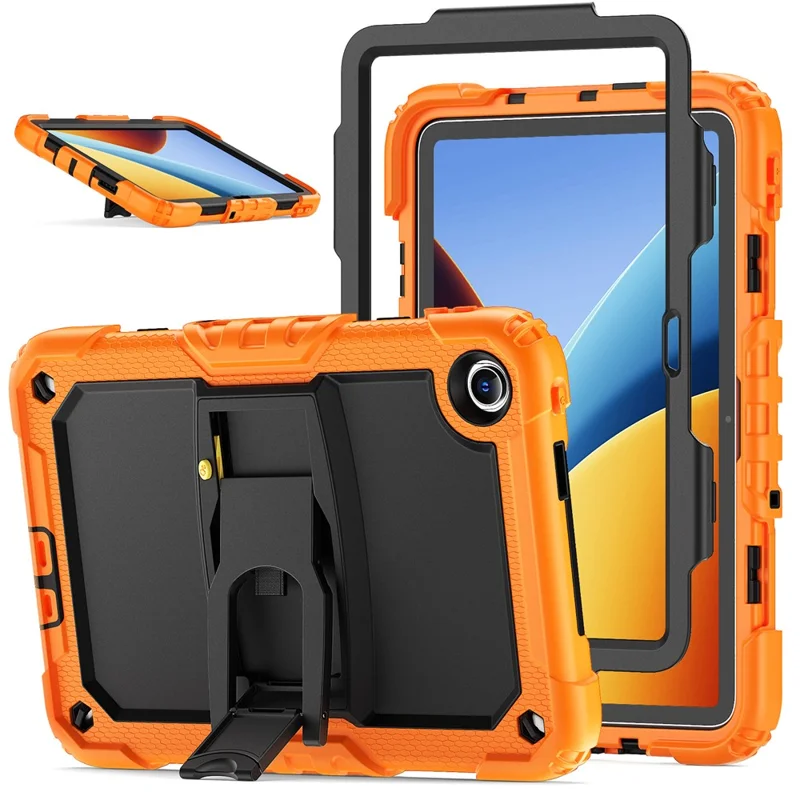 For Xiaomi Redmi Pad 2 9.7 Case Kickstand PC + Silicone Shockproof Tablet Cover - Orange