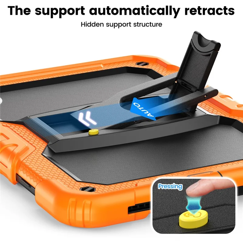 For Xiaomi Redmi Pad 2 9.7 Case Kickstand PC + Silicone Shockproof Tablet Cover - Orange