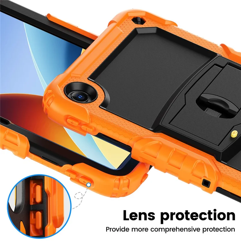 For Xiaomi Redmi Pad 2 9.7 Case Kickstand PC + Silicone Shockproof Tablet Cover - Orange