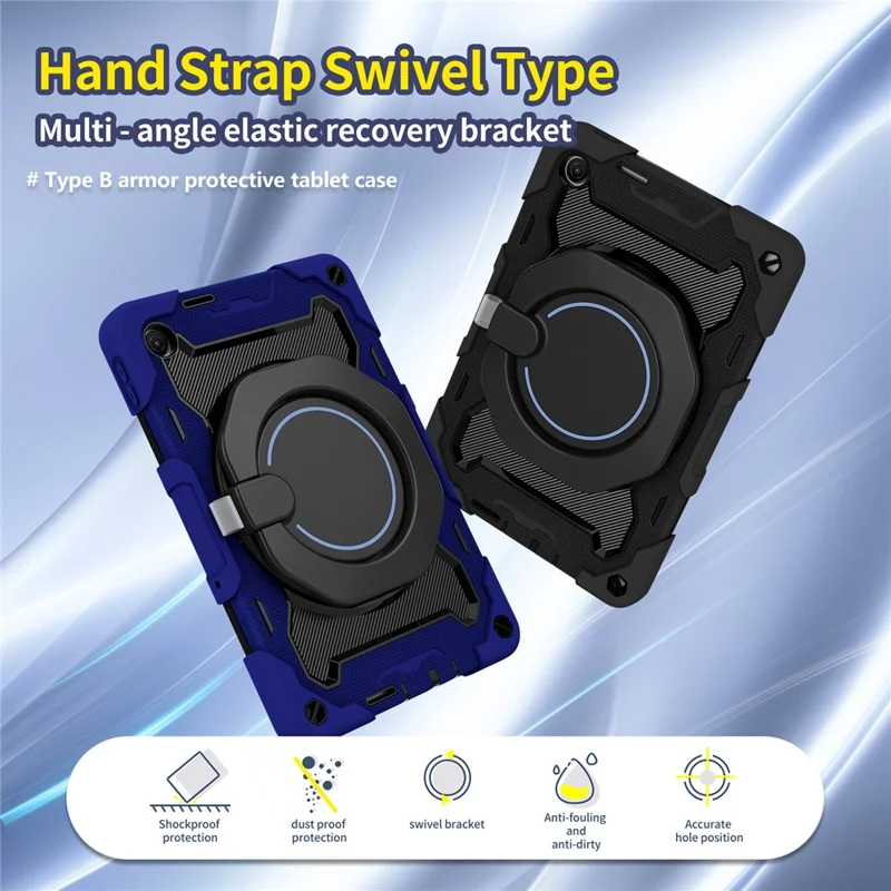 For Xiaomi Redmi Pad 2 9.7 Kickstand Case Silicone Shockproof Rugged Tablet Cover - Navy Blue