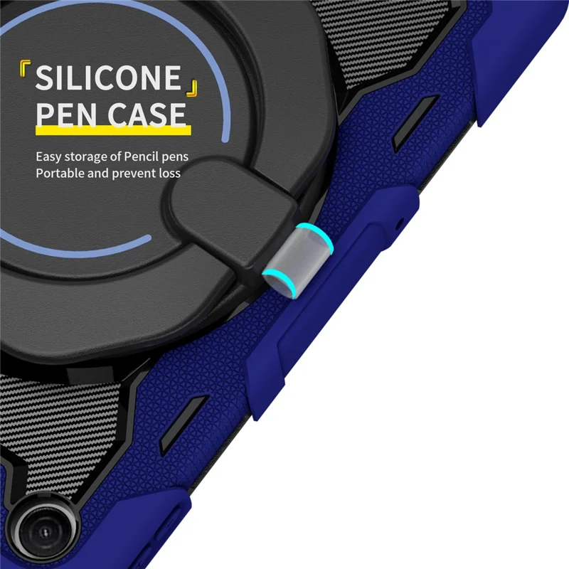 For Xiaomi Redmi Pad 2 9.7 Kickstand Case Silicone Shockproof Rugged Tablet Cover - Navy Blue