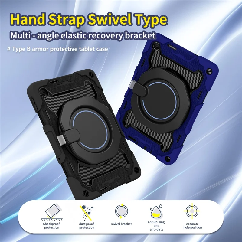 For Xiaomi Redmi Pad 2 9.7 Kickstand Case Silicone Shockproof Rugged Tablet Cover - Black