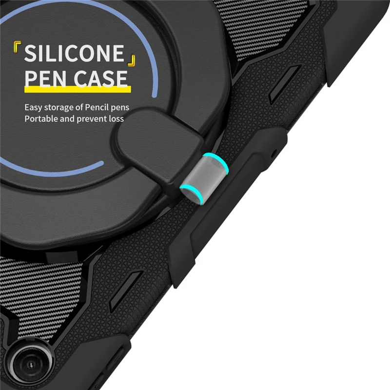For Xiaomi Redmi Pad 2 9.7 Kickstand Case Silicone Shockproof Rugged Tablet Cover - Black