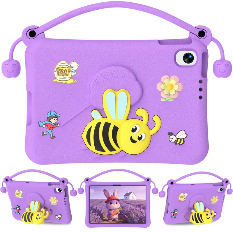 EVA Case For Xiaomi Redmi Pad 2 SE / Redmi Pad 2 9.7 Bee Style Kickstand Tablet Cover with Carry Handle - Purple