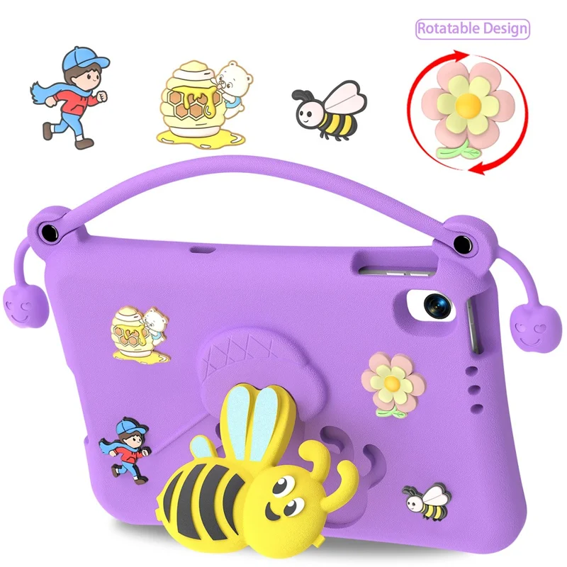 EVA Case For Xiaomi Redmi Pad 2 SE / Redmi Pad 2 9.7 Bee Style Kickstand Tablet Cover with Carry Handle - Purple