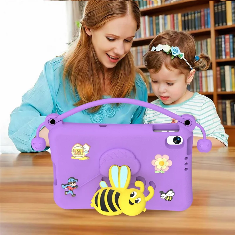 EVA Case For Xiaomi Redmi Pad 2 SE / Redmi Pad 2 9.7 Bee Style Kickstand Tablet Cover with Carry Handle - Purple