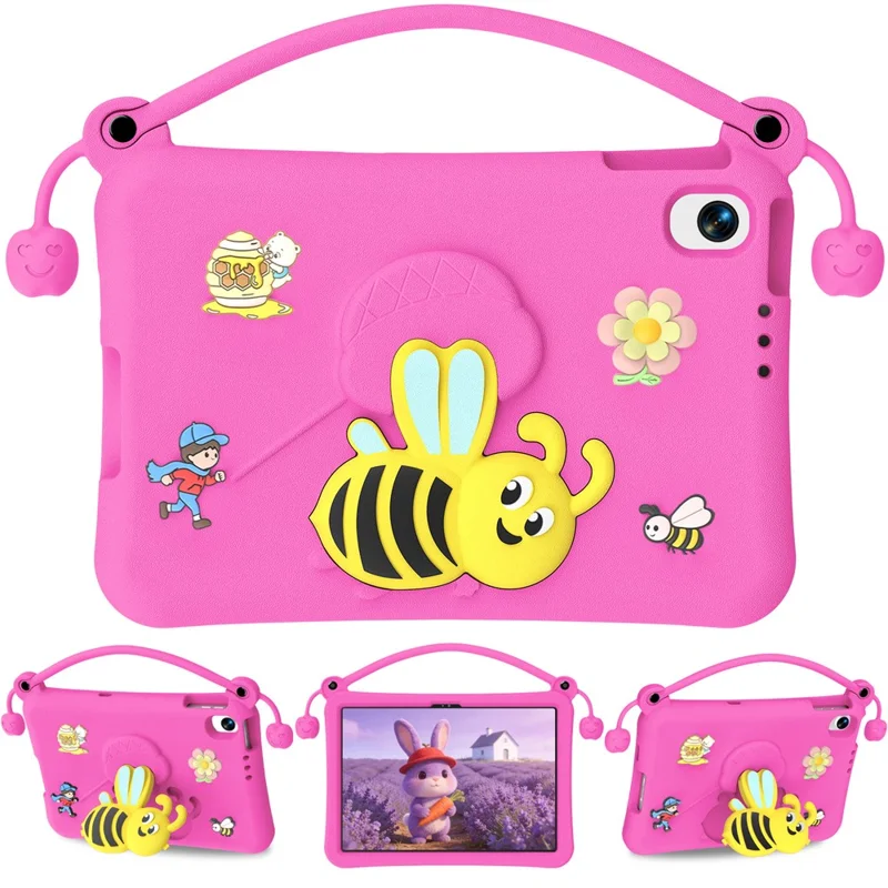 EVA Case For Xiaomi Redmi Pad 2 SE / Redmi Pad 2 9.7 Bee Style Kickstand Tablet Cover with Carry Handle - Rose