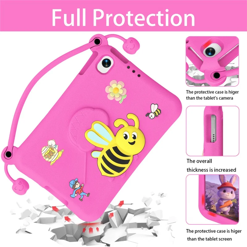 EVA Case For Xiaomi Redmi Pad 2 SE / Redmi Pad 2 9.7 Bee Style Kickstand Tablet Cover with Carry Handle - Rose