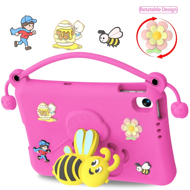 EVA Case For Xiaomi Redmi Pad 2 SE / Redmi Pad 2 9.7 Bee Style Kickstand Tablet Cover with Carry Handle - Rose