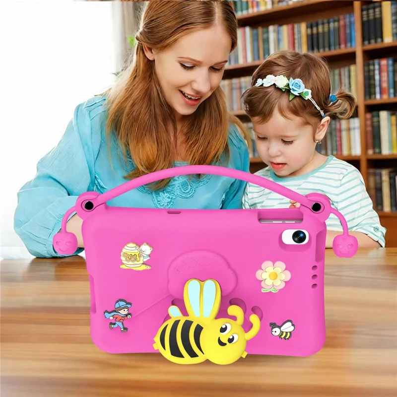 EVA Case For Xiaomi Redmi Pad 2 SE / Redmi Pad 2 9.7 Bee Style Kickstand Tablet Cover with Carry Handle - Rose