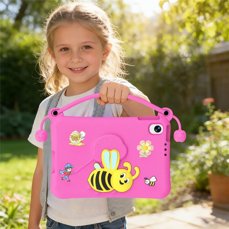 EVA Case For Xiaomi Redmi Pad 2 SE / Redmi Pad 2 9.7 Bee Style Kickstand Tablet Cover with Carry Handle - Rose