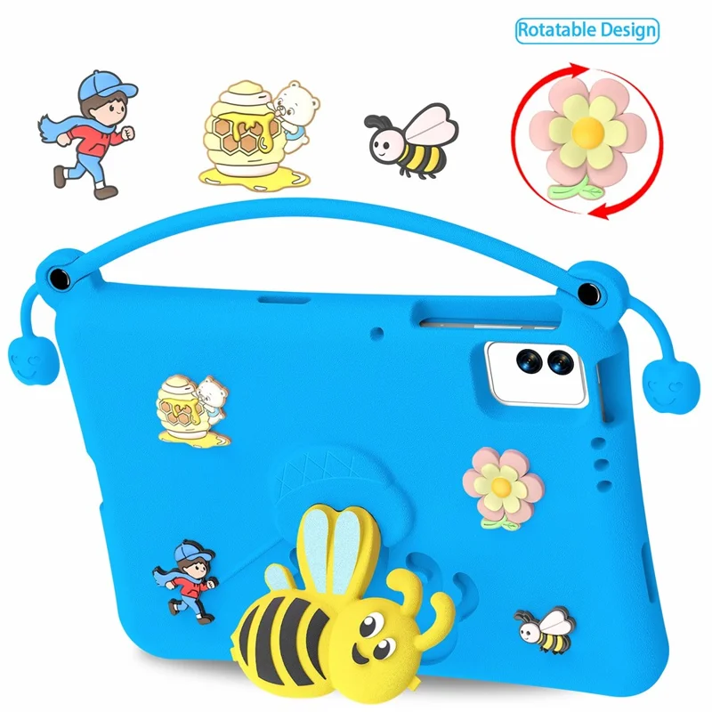 EVA Case For Honor Pad X9  /  X8a  /  X8b  /  Infinix XPAD 30E  /  TECNO Megapad 11 Bee Style Kickstand Tablet Cover with Carry Handle - Blue