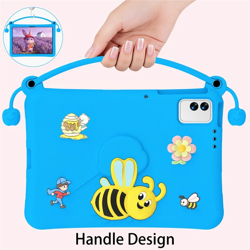 EVA Case For Honor Pad X9  /  X8a  /  X8b  /  Infinix XPAD 30E  /  TECNO Megapad 11 Bee Style Kickstand Tablet Cover with Carry Handle - Blue