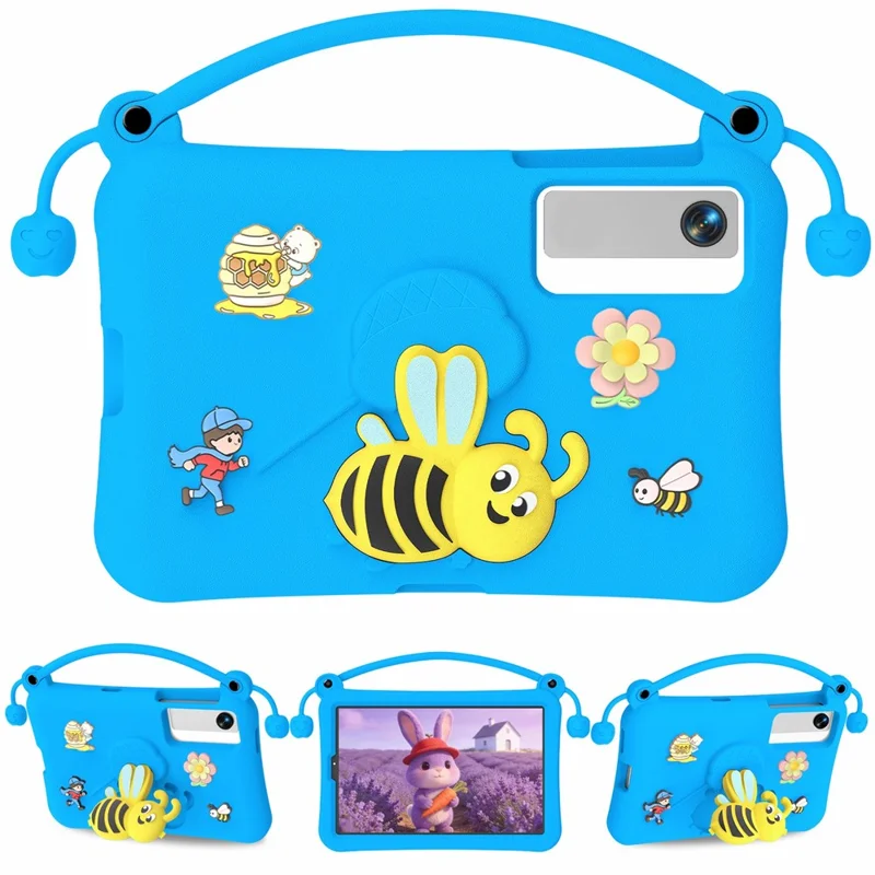 For Lenovo Legion Y700 (Gen 5) / Gen 4 EVA Case Bee Style Kickstand Tablet Cover with Carry Handle - Blue