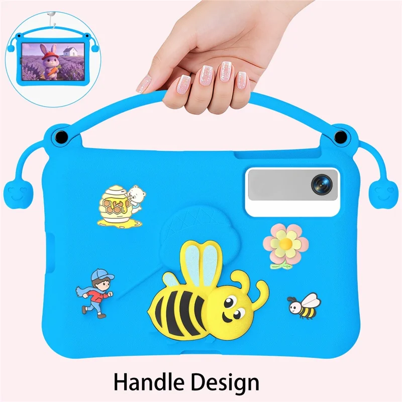 For Lenovo Legion Y700 (Gen 5) / Gen 4 EVA Case Bee Style Kickstand Tablet Cover with Carry Handle - Blue