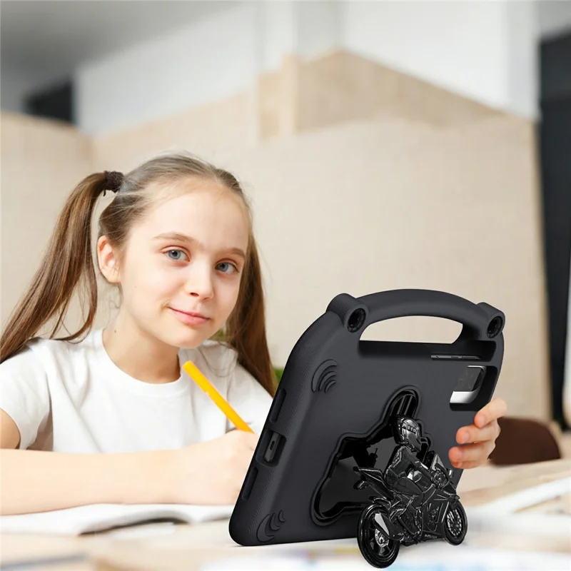 Coque de Tablette pour Honor Pad X10 Pro / X9 / X9a / X8 Pro / X8a / X8b, Étui Anti-chute à Pieds Pivotant Motard avec Poignée - Noir