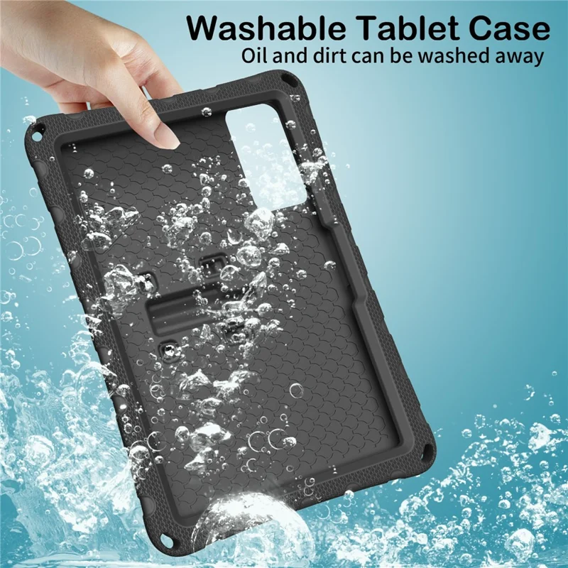 For Lenovo Yoga Tab 11.1 / TECNO Megapad SE Case Butterfly Kickstand EVA Tablet Cover with Shoulder Strap - Black