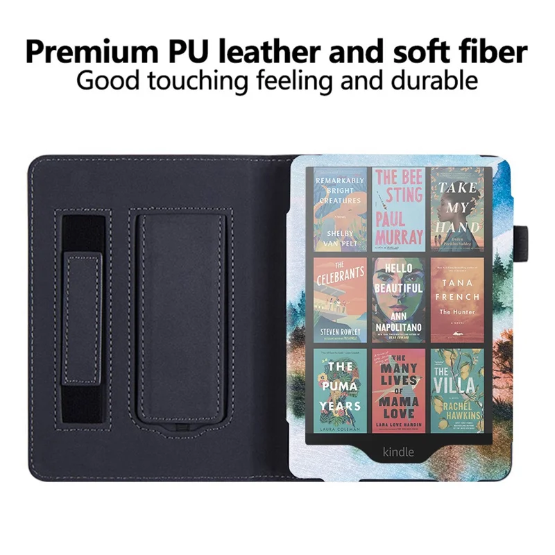 For Amazon Kindle Paperwhite (2024) / Kindle Colorsoft E-Reader Case Pattern Print Stand Leather Flip Cover - Landscape Painting