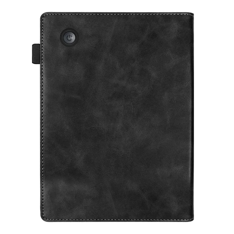 For Kobo Clara Colour / Clara BW Case Kickstand PU Leather E-Reader Cover with Hand Strap - Black