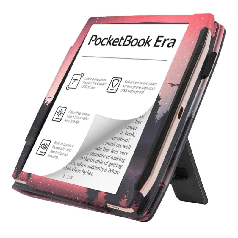 For PocketBook Era (2022) / Era Color? E-Reader Case Pattern Print Stand Leather Flip Cover - Nightfall