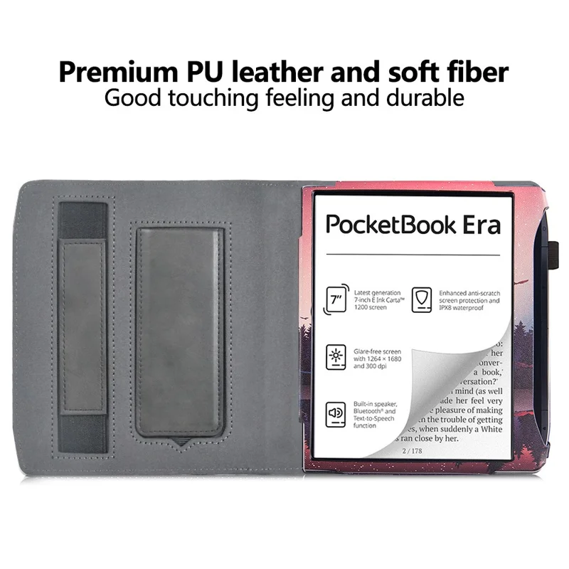 For PocketBook Era (2022) / Era Color? E-Reader Case Pattern Print Stand Leather Flip Cover - Nightfall