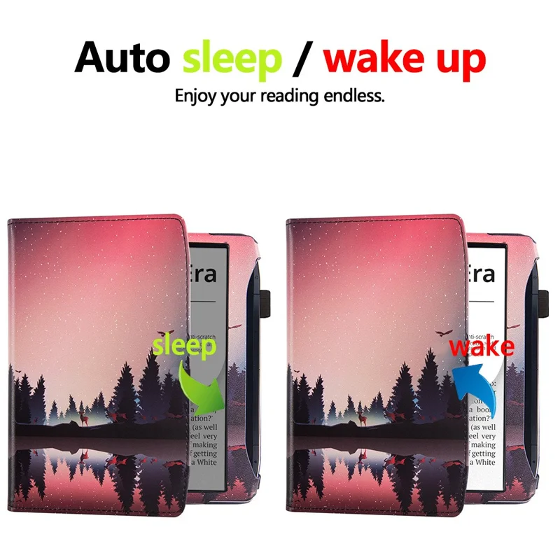 For PocketBook Era (2022) / Era Color? E-Reader Case Pattern Print Stand Leather Flip Cover - Nightfall